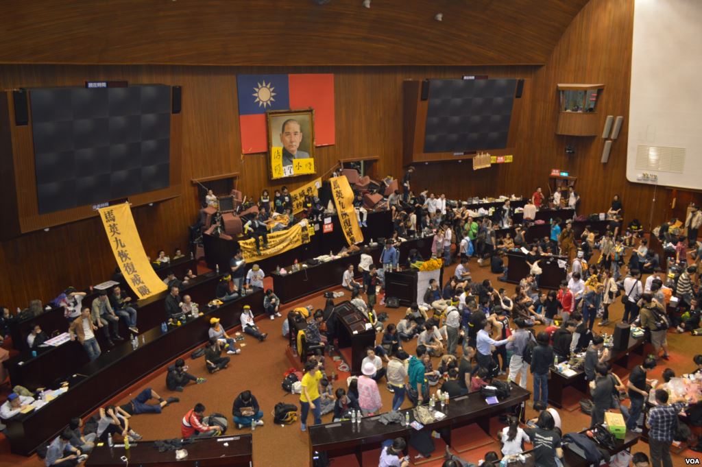 Figure 1. Students Occupying the Legislature (photo from the Voice of America).